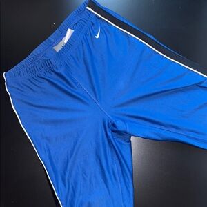 Nike low-waisted Blue with White Stripe Detail tights